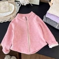 thumbnail image 2 of Girls Fleece Jacket Kids Full Zip Lightweight Fall Winter Warm Coat Outerwear with Pockets 0-15 Years Pink, 2 of 5