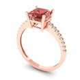 thumbnail image 2 of Clara Pucci 14K Rose Gold Solid Gold Garnet Solitaire with Accents Anniversary Ring for Women - 2.7 cttw Asscher Cut, 2 of 8
