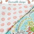 thumbnail image 4 of Cozy Line Home Fashions Paisley Floral Turquoise Blue Coral Yellow Grey Green Microfiber Reversible DayBed Quilted Bedding Set 7 Piece, 4 of 9