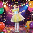 thumbnail image 2 of FINALGANG Girls Dress Kids Iridescent Sequin Performance Dress With Sparkle Star Print Tulle Skirt Ruffled Flutter Sleeves Stage Dress For Holiday Season, 2 of 4