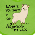 thumbnail image 4 of Inktastic Nana's You Say Alpaca My Bags Boys or Girls Baby Bib, 4 of 4