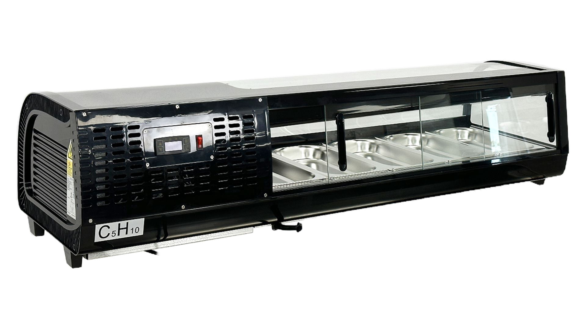 53 in. w 1.84 Cu.Ft. Curved Sushi Refrigerated Display Case,  Commercial Refrigerator, Black 53.2*15.9*12.5