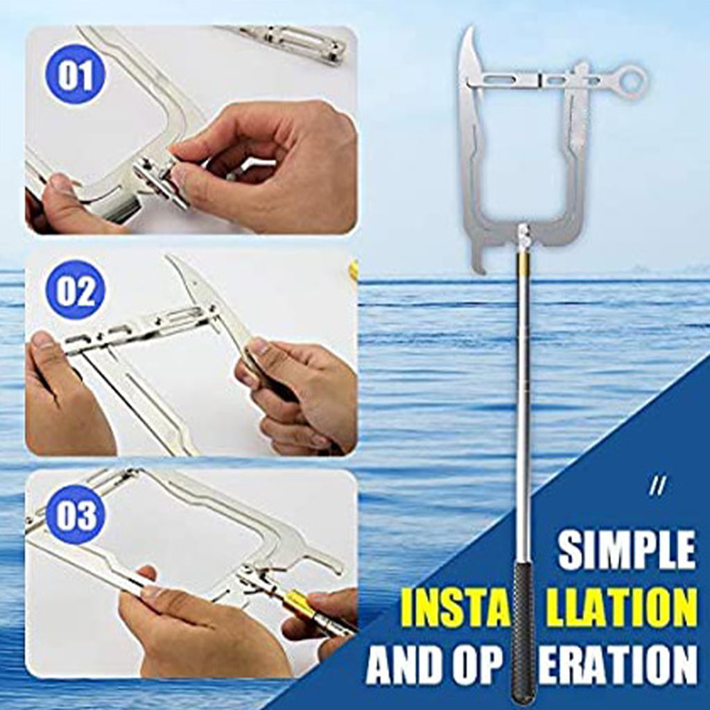 Aderpmin The Boat Hook Easy Long-Distance Threader,Telescoping Boat Hook Multi-Purpose Dock Hook for Your Home and Outdoor,Long-Distance Threader Telescopic Fishing Pole