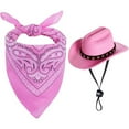thumbnail image 6 of Pet Cowboy Costume Halloween Costumes for Dogs Cat Cowboy Hat with Bandana Scarf (Small), 6 of 7