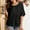 Black, variant on IROINNID Women's 3/4 Sleeve Casual Knit Tops with Patchwork Buttons Fashion Basic Soft Tee,Breathable Work and Vacation Wear(Black,)