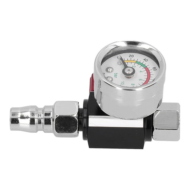 Spray Paint GunAir Pressure Regulator, G1/4 Thread Paint Spray Guns Air Regulator Silver Red Effective Monitoring Best Spray Effect For Pneumatic Spray