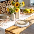 thumbnail image 4 of Orange Botanical Round 15 Inch Placemats Set of 4, Watercolor Leaf Fall Thanksgiving HeatResistant Non Slip Place Mats for Dining Table, Wipeable Braided Kitchen Table Mats for Housewarming, 4 of 9