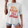 thumbnail image 4 of Mujeres Casual Over Size Carta Impresión Cuello Redondo Manga Corta Suelta Top Pullover Blusa Camisetas Fridja bn5324, 4 of 9