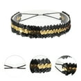 thumbnail image 3 of Unique Bargains Elastic Band Sequins Headbands for Women 1 Pc Black Gold Tone, 3 of 6