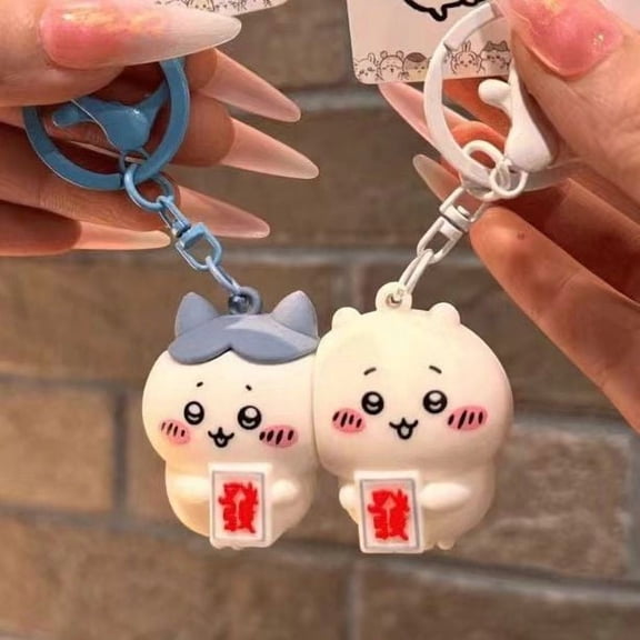 Cute Cartoon Chiikawa hachiware Couple Friends Magnetic Keychain School Bag Pendant Bag Hanging Decoration Gift