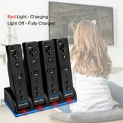 Techken Wii Remote Charger Docking Station with 4 Rechargeable Batteries Compatible with Nintendo Wii Remote Controller