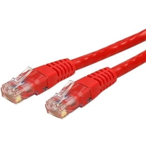 StarTech 1ft CAT6 Ethernet Cable - Red CAT 6 Gigabit Ethernet Wire -250Mhz 100W PoE RJ45 UTP Molded Network Patch Cord with Strain Relief (C6PATCH1RD)