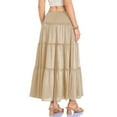 thumbnail image 5 of RUTAYY Women's Skirt High Waisted A-Line Flowy Ruffle Tiered Long Bottom Comfortable Breathable Travel Elegant Long Skirt, 5 of 7