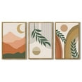thumbnail image 5 of Drsoum Boho Botanical Wall Art 16x24in3pcs Natural Framed Watercolor Sunrise Mountain Decor for Living Room Bedroom, 5 of 6