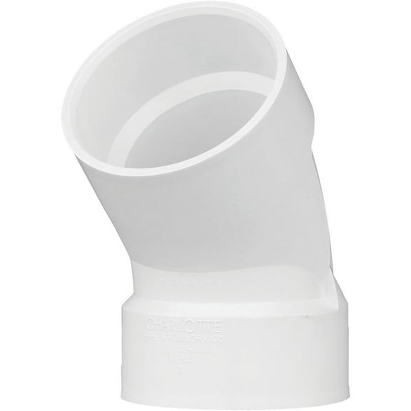 1 PK, Charlotte Pipe PVC 00321 1200HA-Charlotte Pipe 3 In. Schedule 40 45 Deg. Short Radius DWV PVC Elbow (1/8 Bend)