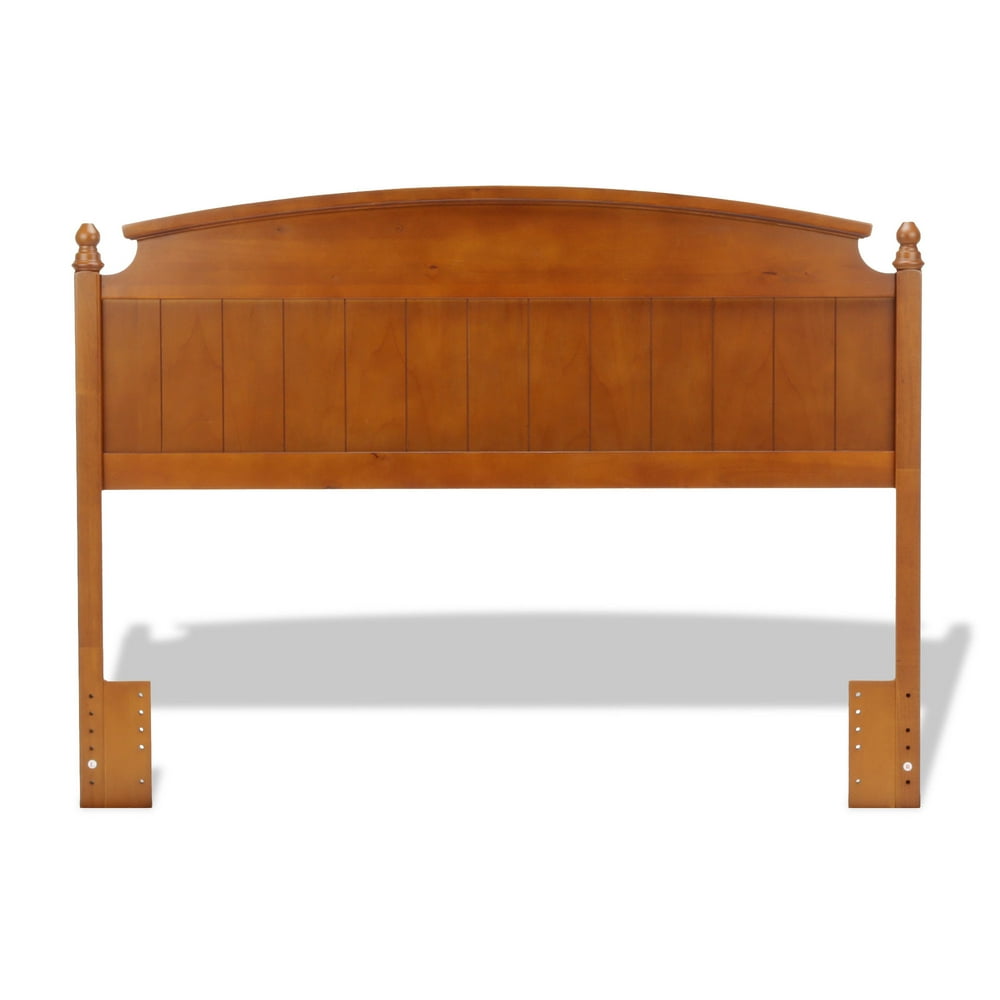 Danbury Wood Headboard Panel with Curved Topped Rail and Carved Finial
