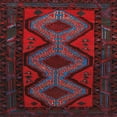 thumbnail image 1 of Ahgly Company Machine Washable Indoor Square Traditional Black Eel Black Area Rugs, 8' Square, 1 of 7