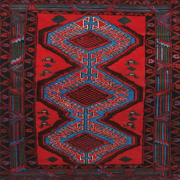 Ahgly Company Machine Washable Indoor Square Traditional Black Eel Black Area Rugs, 8' Square