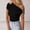 Black, variant on Women's Summer Top Off Shoulder Top for Women Short Sleeve Tshirt Y2K Going Out Shirts Solid Color Tunic Top Crop Top Navy L
