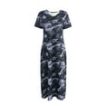 thumbnail image 2 of Women'S Casual Summer T Shirt Dress Loose Short Sleeve Camo Tunic Dress with Pocket for Women Blue XL, 2 of 6