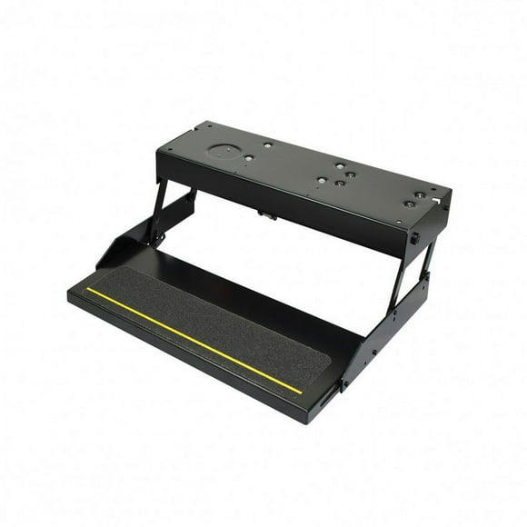 Lippert Components Entry Step 371136 Single Electric Folding Step; 25-1/4 Inch Width x 8-1/2 Inch Depth; With 5 Inch Rise; Up To 300 Pound Weight Capacity; Permanent Mount; Square Edge Steps
