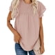 thumbnail image 2 of Women's Tops, Loose Women's Short Sleeve Shirts Soft Pompon Crochet For Outdoor Activities ANGGREK AH2989, 2 of 5