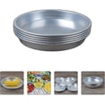 thumbnail image 6 of 5-Piece Reusable Aluminum Camping Plates Set for Outdoor Dining, Silver Metal BBQ Trays, 6 of 9