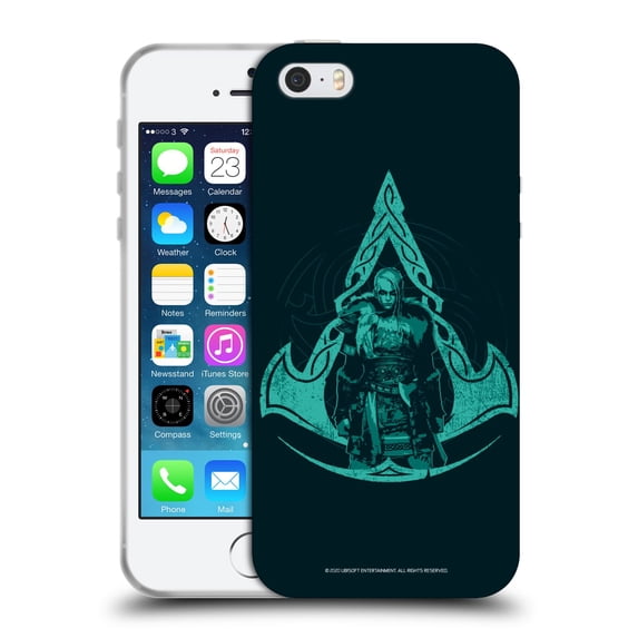 Head Case Designs Officially Licensed Assassin's Creed Valhalla Compositions Crest And Female Eivor Soft Gel Case Compatible with Apple iPhone 5 / 5s / iPhone SE 2016