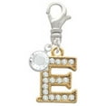 thumbnail image 2 of Delight Jewelry Goldtone Crystal Initial - E - - Silvertone Clip on Charm with Clear Crystal Drop, 2 of 4