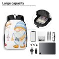 thumbnail image 4 of Uemuo Gnome Camping Fishing Printed Durable 17-inch Student Backpack - Lightweight, Waterproof, Adjustable Straps, Ideal for School, Work, Travel, 4 of 5