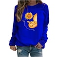thumbnail image 2 of Tbopshirt Womens Top Winter Womens Casual Tops Ladies Sunflower Print Sweatshirt Blouse Tee Sweater, 2 of 3