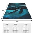 thumbnail image 3 of Bixox Fleece Blanket Vintage Blue Pattern Whale Pattern Super Soft Double-Sided Microfiber Flannel Blanket for Sofa, Bed, Couch,Suitable for All Seasons - 50"x40", 3 of 5