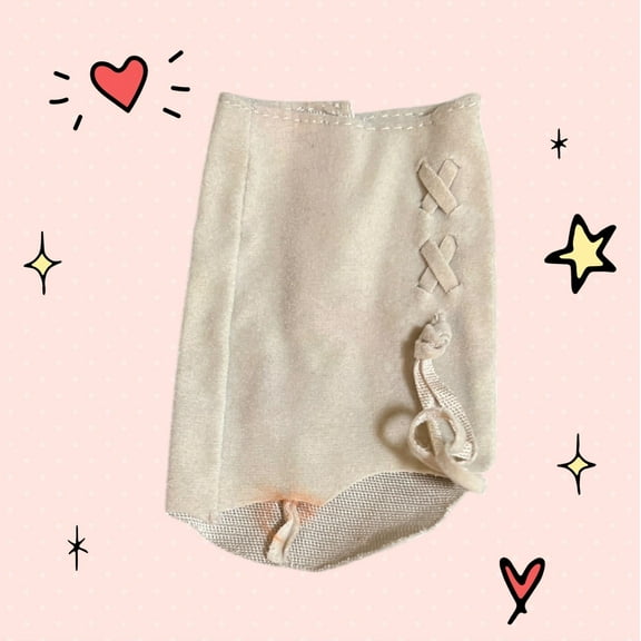 Lol Surprise doll OMG Bartz Fashionista Beige Ivory Off White Midi Mini Suede Leather Skirt