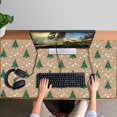 thumbnail image 4 of Long Mouse Pads for Desk,Brown Christmas Tree Pattern Desk Mats on Top Of Desks, Desk Mouse Pad Extra Large with 3mm Non-Slip Base and Stitched Edge for Gaming,Office,Work,Home 47.3x23.6in, 4 of 5
