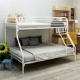 thumbnail image 2 of Aukfa Metal Twin over Full Bunk Bed with Upgraded 16" H Top Guardrail for Dorm Bedroom, White, 2 of 7