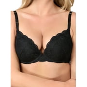 Joyspun Women's Lace Push Up Bra, Sizes 34A-40D