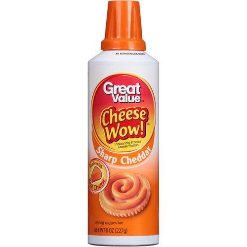 Great Value Cheese Wow! Spray Cheese, Sharp Cheddar, 8 oz