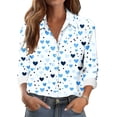 thumbnail image 2 of Fewfanhot Women's Tops Button Down Shirts for Women Dressy Floral Printed Long Sleeve Blouse Business Casual Work Tops, 2 of 6