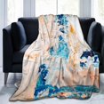 thumbnail image 1 of Grey White Modern Abstract Throw Blankets,All Season Lightweight Soft Warm Micro Fleece Blanket For LivingRoom-P395, 1 of 5