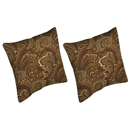 Cinnibar Paisley Burgundy Throw Pillows 2-pack