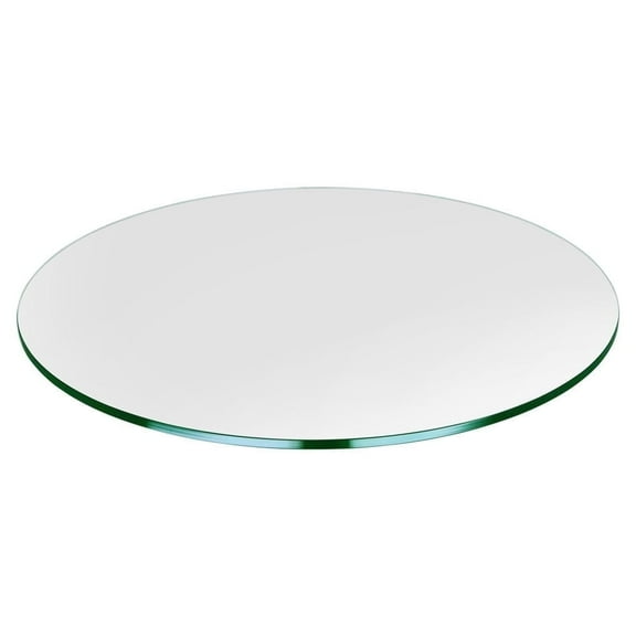 Dulles Glass 18" Round Table Top 1/2" Thick, Flat Polished Tempered Glass for Indoor Dining or Outdoor Patio, 12 Pounds
