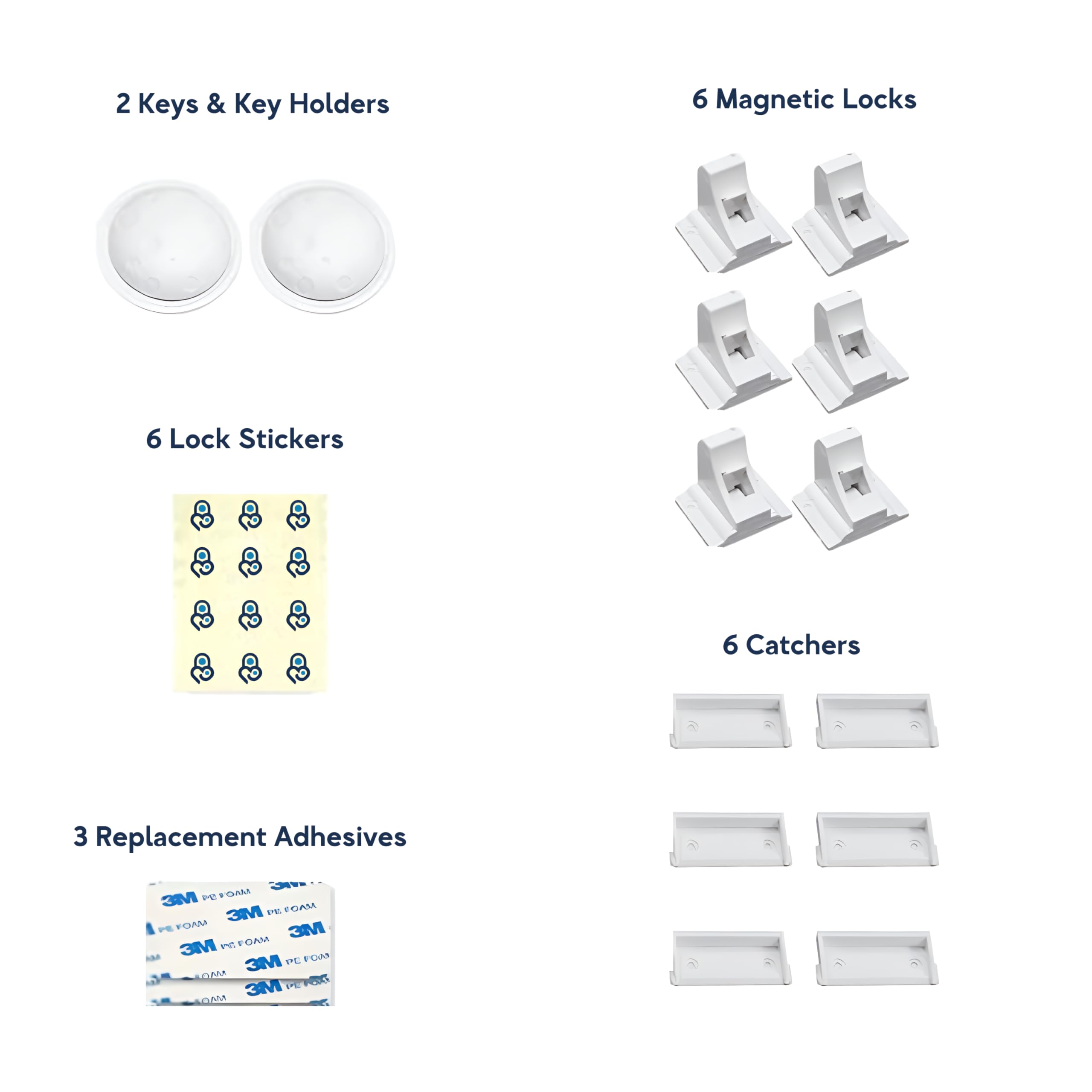 Baby Proof Me Magnetic Cabinet Locks, 8-Piece Set, White photo 7