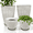 Brown Grey, variant on FIASON 4 Pack Blue Tall Planters, 24/21/12/10 Inch Large Tapered Plastic Plant Pots with Drainage Holes, Mesh Filter Screens & Matching Saucers, Indoor Outdoor Front Porch Patio Garden