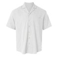 thumbnail image 4 of Lumtrix Mens Shirt Guayabera Cuban Short Sleeve Button Down Cotton Summer Beach Solid Color Shirts with Pocket White 5XL, 4 of 5
