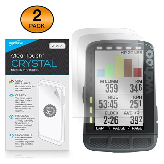 Wahoo ELEMNT ROAM Screen Protector, BoxWave [ClearTouch Crystal (2-Pack)] HD Film Skin - Shields From Scratches for Wahoo ELEMNT ROAM