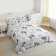thumbnail image 4 of Homewish Ribbon Bow Bowtie Full Size Comforter Sets,Country Leaves Bedding Comforter Set,Gray Silver Bedding Sets For Girl Kids,Ultra Soft Home Decor Reversible,3 Pieces, 4 of 9