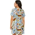 thumbnail image 3 of Horeoi Insects and Flowers Print Women's Short-sleeved Nightdress Breathable Cotton-like Material Loose A-line Knee-length, 3 of 6