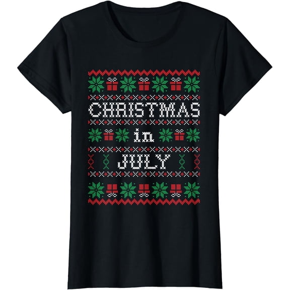 Christmas in July Funny Xmas Ugly Sweater T-Shirt