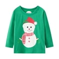 thumbnail image 3 of Girl Long Sleeve Shirts Christmas Ruffle Red Unicorn Green Snowman Cotton Casual Crewneck Jersey Tunic T-Shirts 3 Packs Sets Size 10, 3 of 6
