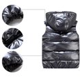 thumbnail image 5 of VNKIDY Women's Outerwear Vests Winter Shiny Puffer Vest With Hood Solid Color Quilted Sleeveless Jacket Zip Up Lightweight Padded Gilet For Casual Outdoor Wear Soft Outerwear, 5 of 5